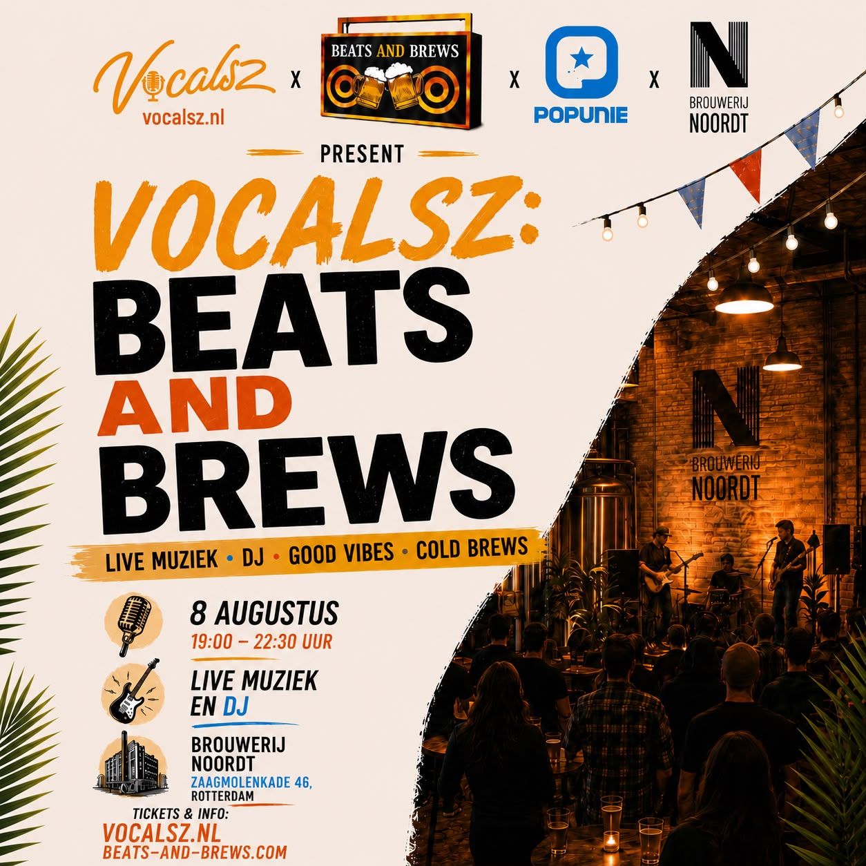 Open the full Beats and Brews event poster